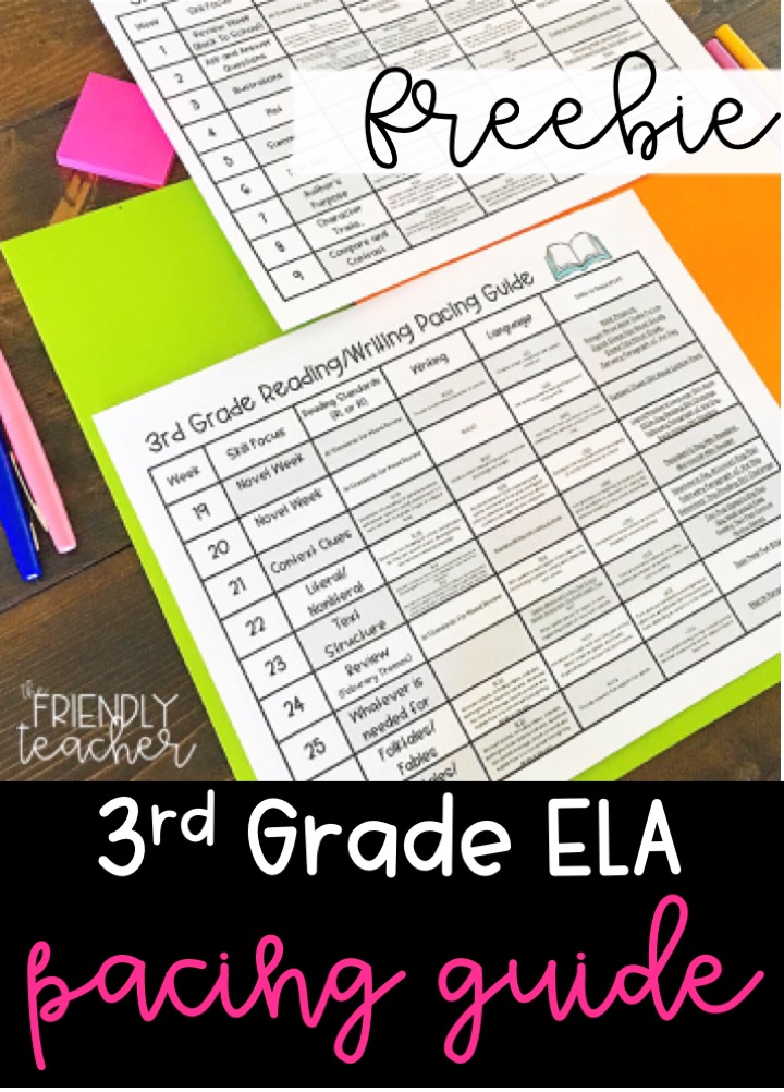 A FREE pacing guide for third grade ELA!